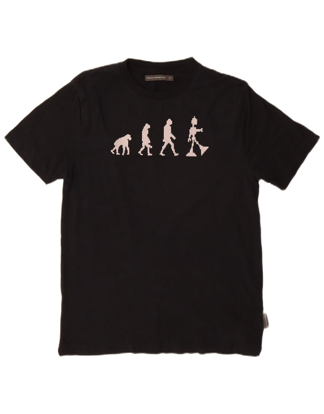 Женская футболка с рисунком French Connection Top UK 14, средний черный хлопок