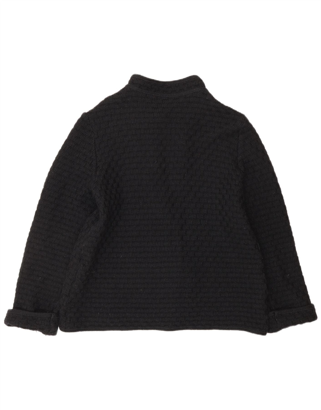 Винтажный женский кардиган-свитер UK 12, средний черный шерстяной