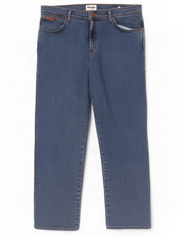 Wrangler Mens Texas Straight Jeans W36 L29 Blue Cotton