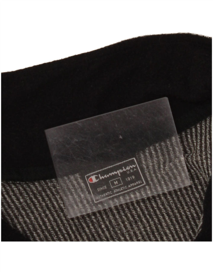 CHAMPION Mens Zip Neck Jumper Sweater Medium Grey