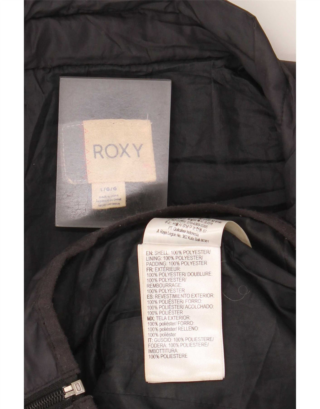 Женская стеганая куртка Roxy UK 14, большая черная, полиэстер
