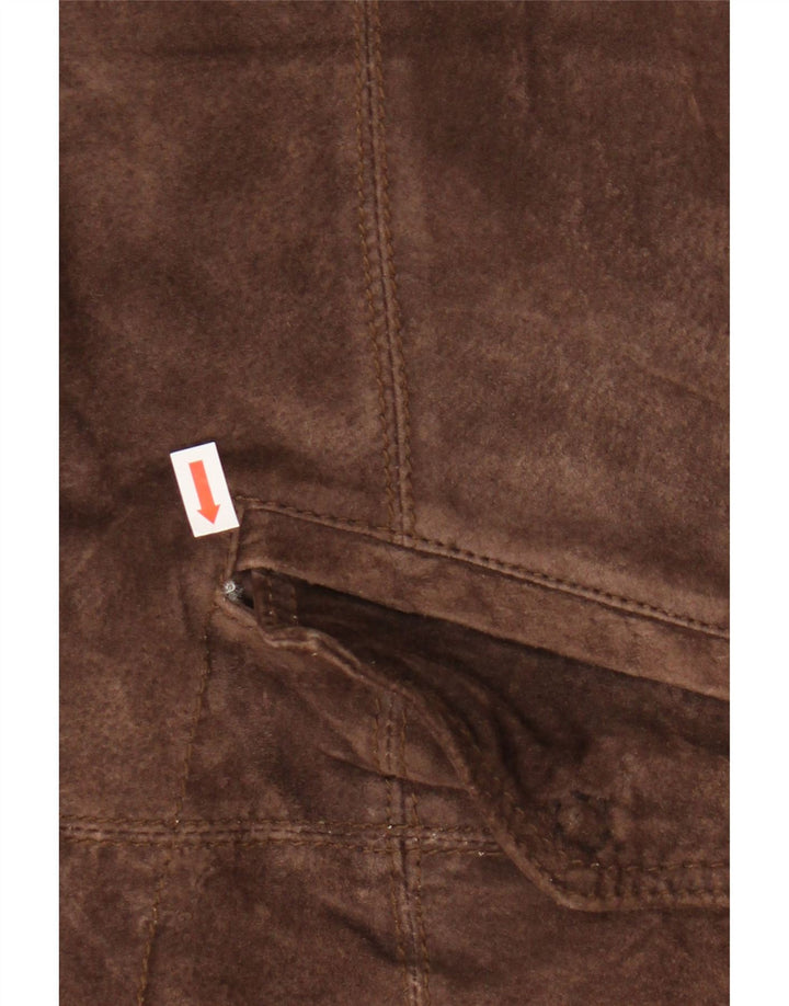 Женская замшевая ветровка с капюшоном Conbipel UK 14, кожа среднего коричневого цвета