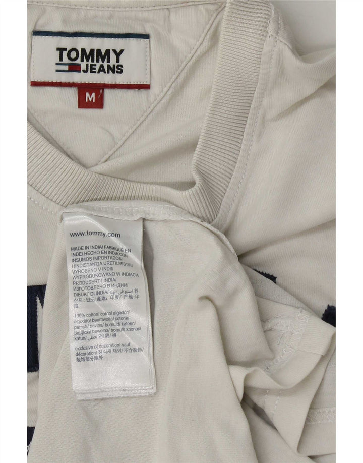 Tommy Hilfiger Мужская футболка с рисунком Топ среднего размера, белый хлопок