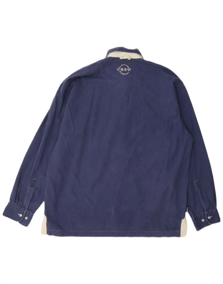 Crew Clothing Мужская рубашка-пуловер большого размера из хлопка темно-синего цвета
