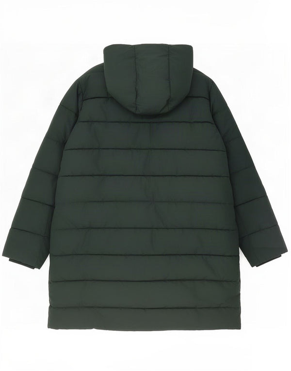 Женское стеганое пальто с капюшоном Hobbs UK 14, большой зеленый полиэстер