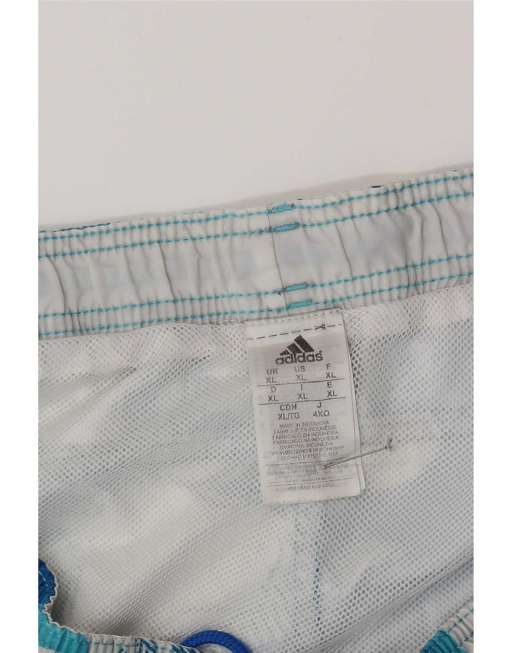 Мужские шорты для плавания Adidas XL синие с цветочным принтом из полиэстера