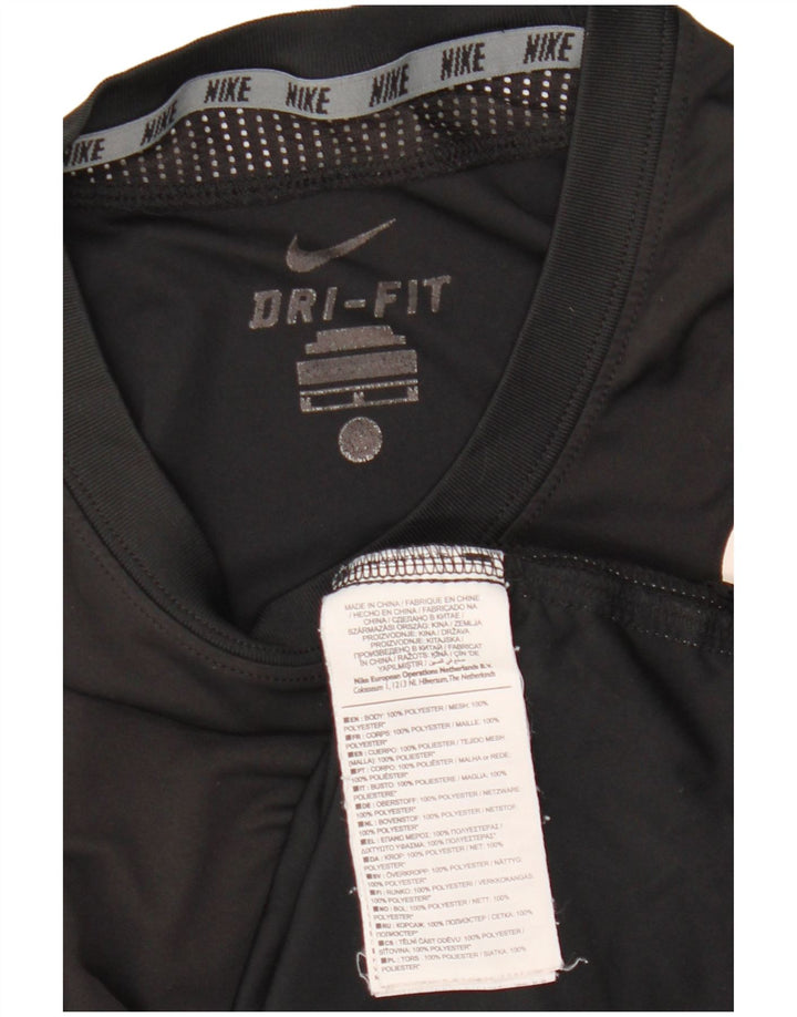 Мужская футболка Nike Dri Fit с графическим рисунком, средний черный полиэстер