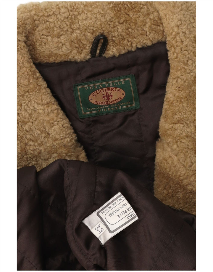 LAVORAZIONE ARTIGIANALE Мужская кожаная куртка UK 40, большая коричневая кожа