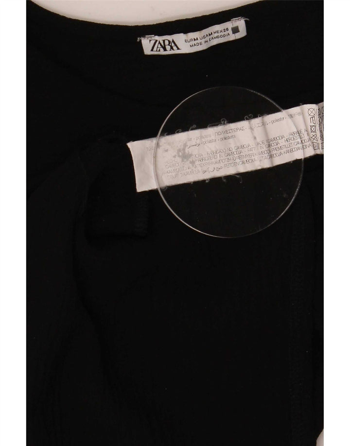 Женская блузка Zara Top UK 12, средний черный полиэстер