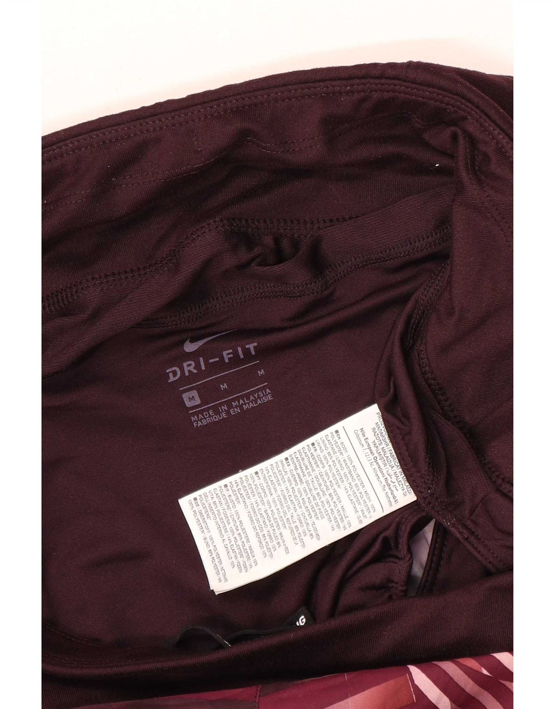Женские спортивные шорты Nike Dri Fit UK 14, полиэстер среднего бордового цвета в клетку