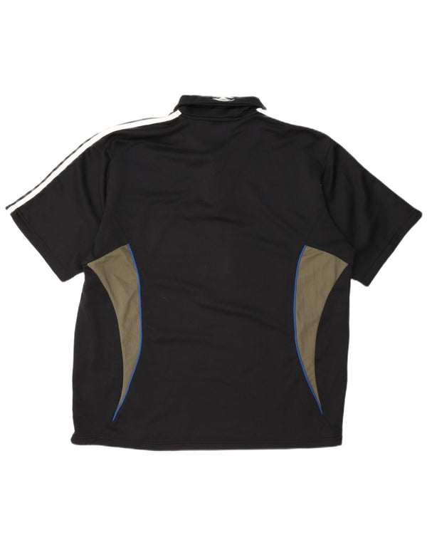 Мужская рубашка поло Adidas Clima 365 UK 44/46, большая черная, полиэстер с цветными блоками