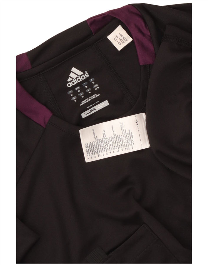 Мужская футболка Adidas Climacool, средний черный, полиэстер с цветными блоками