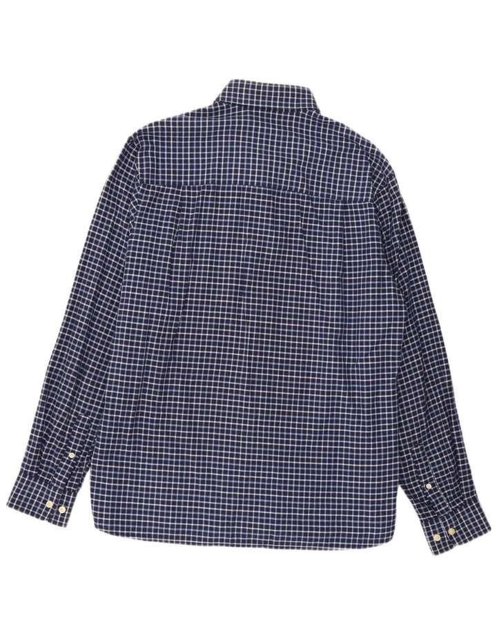 Мужская рубашка FRED PERRY, большая темно-синяя клетка, хлопок