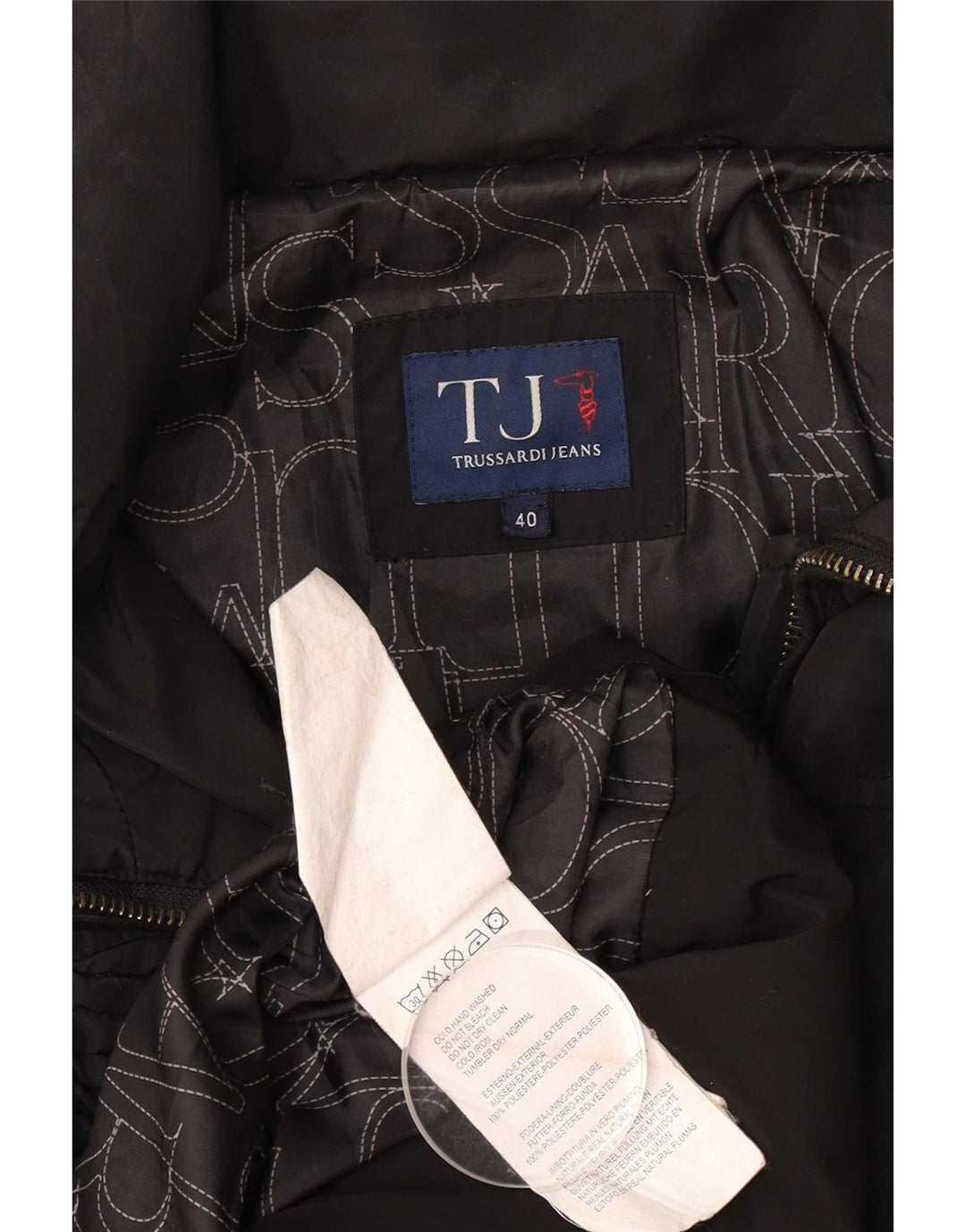 Trussardi Jeans Женское пуховик IT 40 Маленький Черный Полиэстер