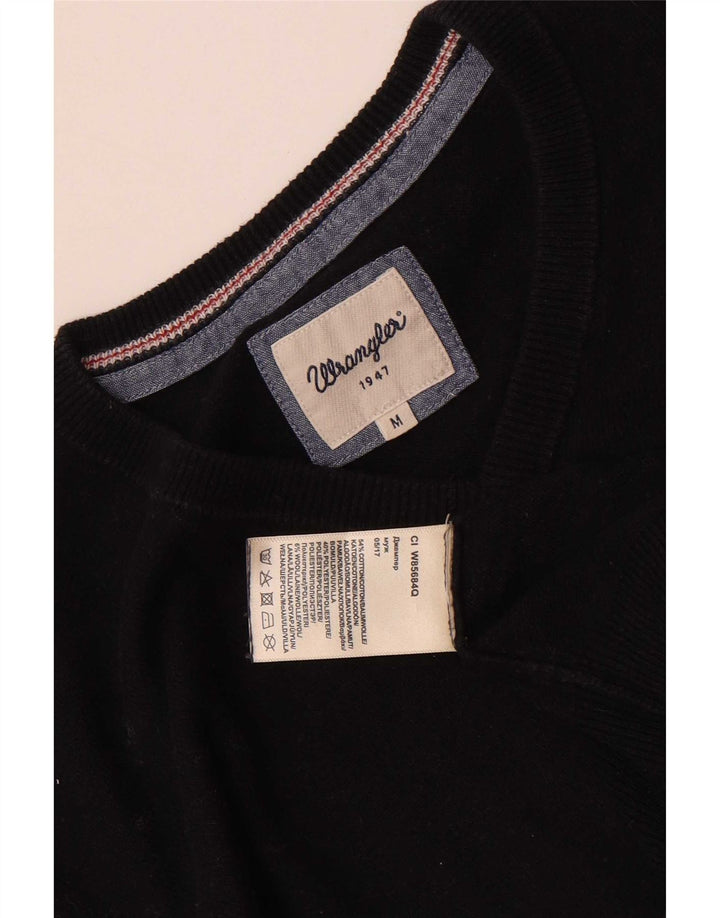 Мужской джемпер Wrangler с v-образным вырезом, средний черный хлопковый свитер