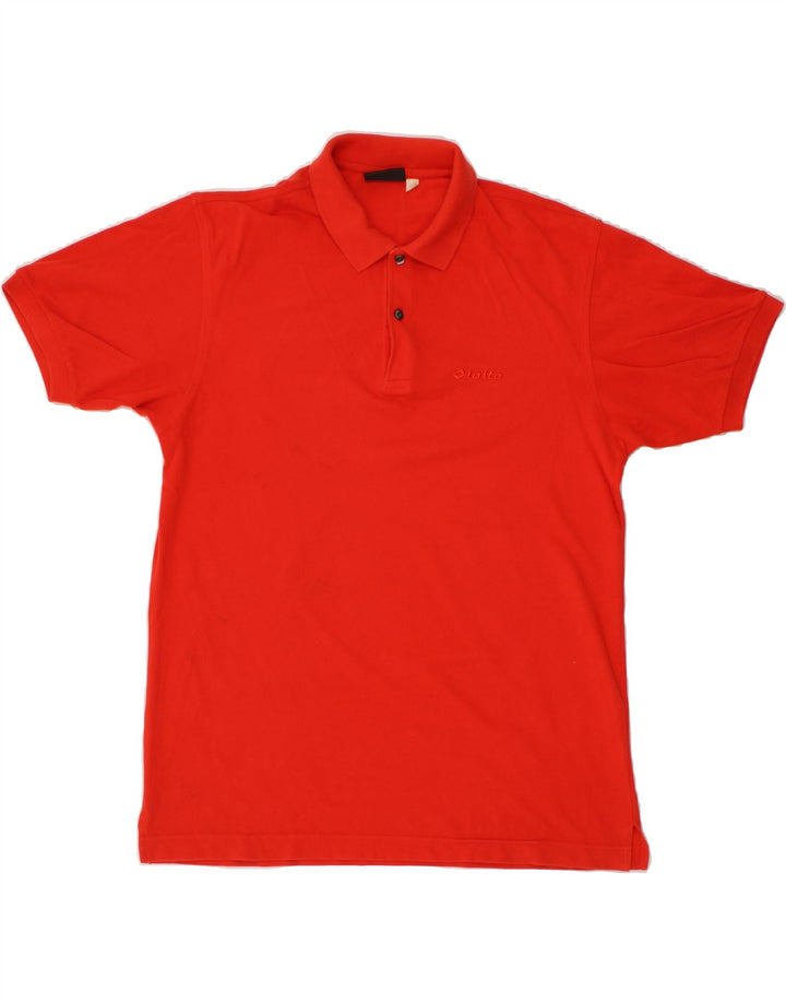 LOTTO Mens Polo Shirt Medium Red Cotton Vintage Lotto and Second-Hand Lotto from Messina Hembry 