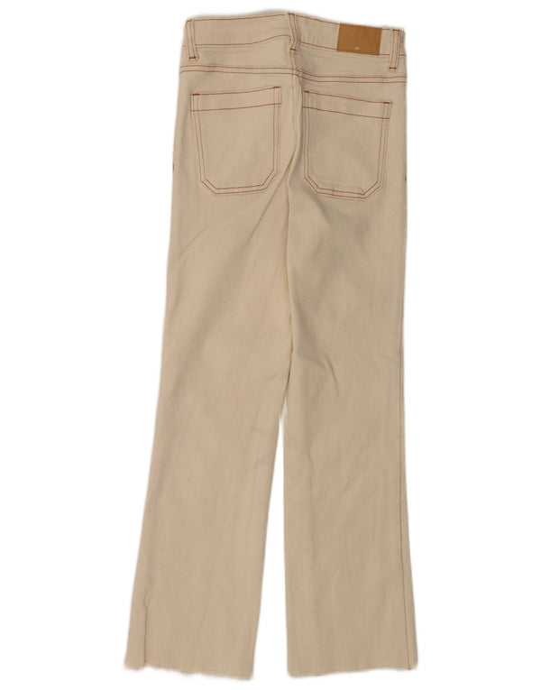 Женские прямые джинсы Zara EU 32 2XS W24 L26, бежевый хлопок