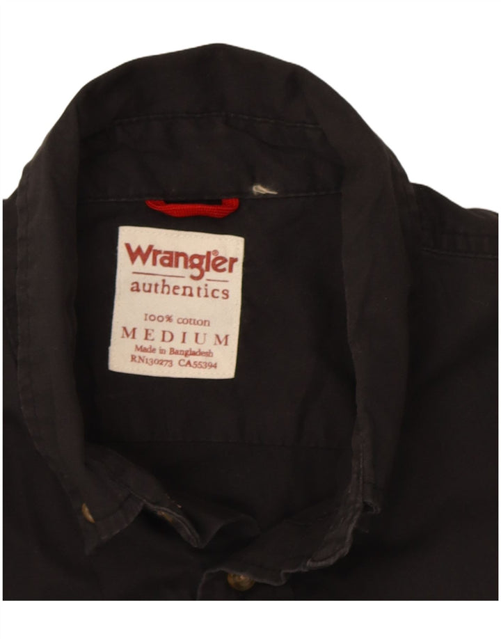 Мужская рубашка Wrangler с коротким рукавом, средний черный хлопок