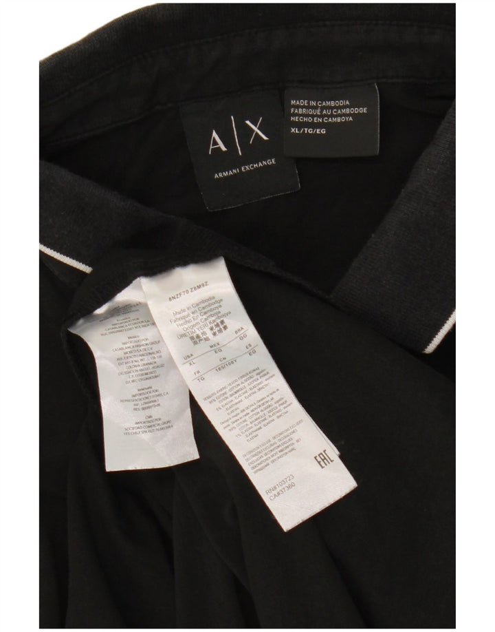 Мужская рубашка-поло ARMANI EXCHANGE XL, черный хлопок