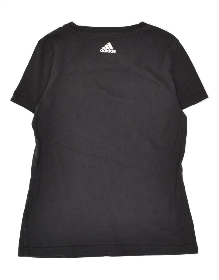 ADIDAS Girls Graphic T-Shirt Top 11-12 Years Black Cotton | Vintage Adidas | Thrift | Second-Hand Adidas | Used Clothing | Messina Hembry 