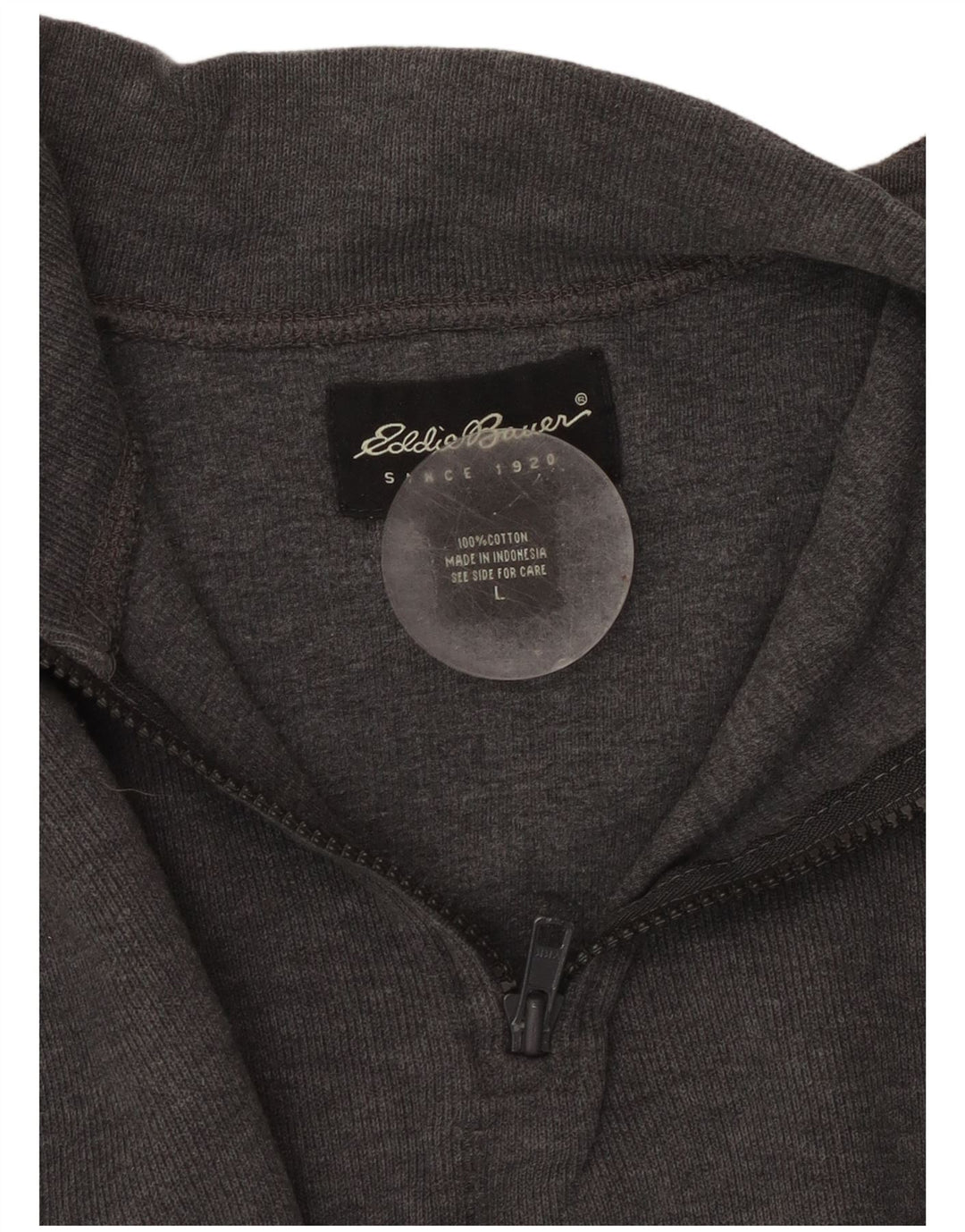 Мужской свитшот с воротником на молнии EDDIE BAUER, большой серый хлопковый джемпер с цветными блоками