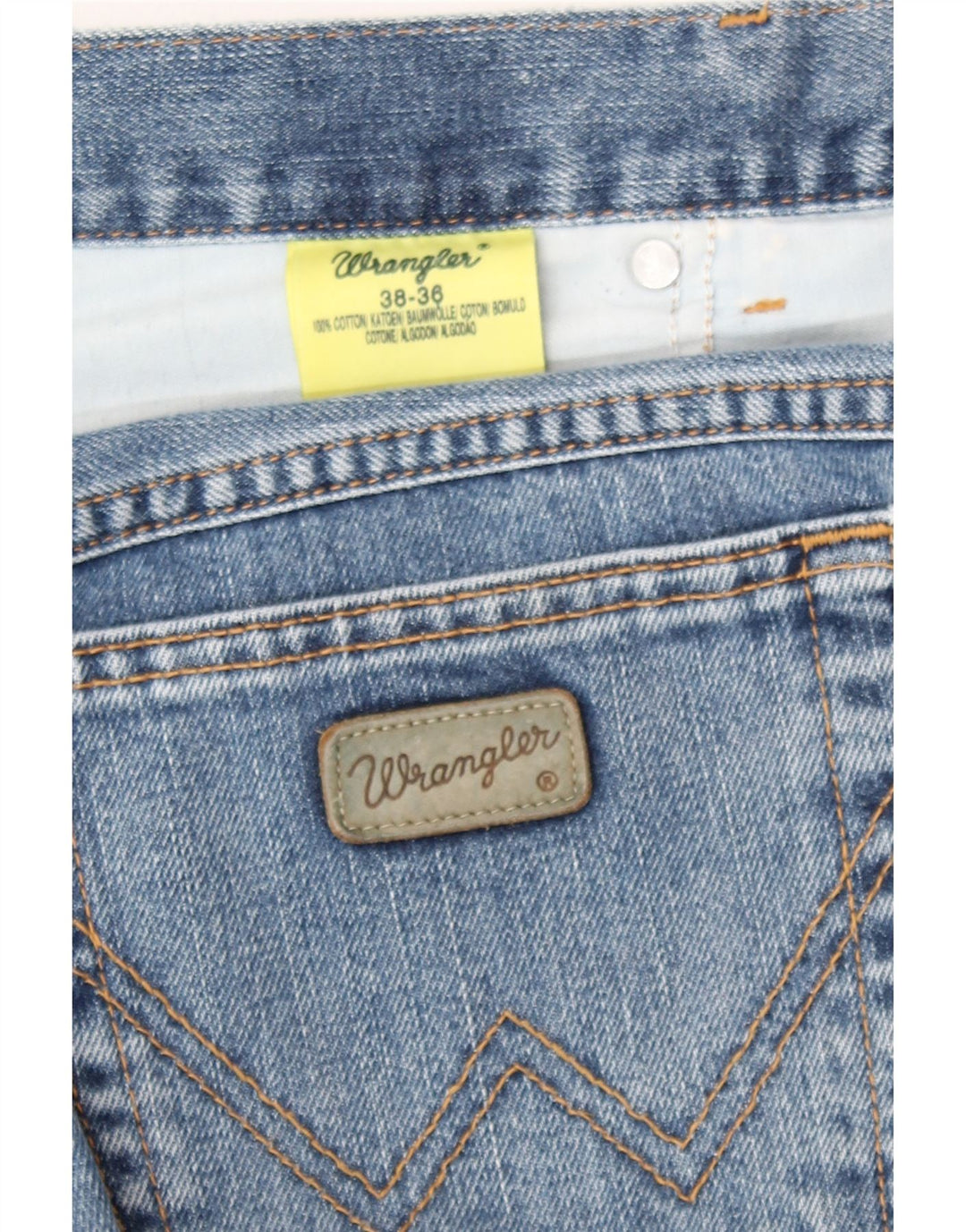 Мужские прямые джинсы Wrangler W36 L32, синие, хлопковые, классические