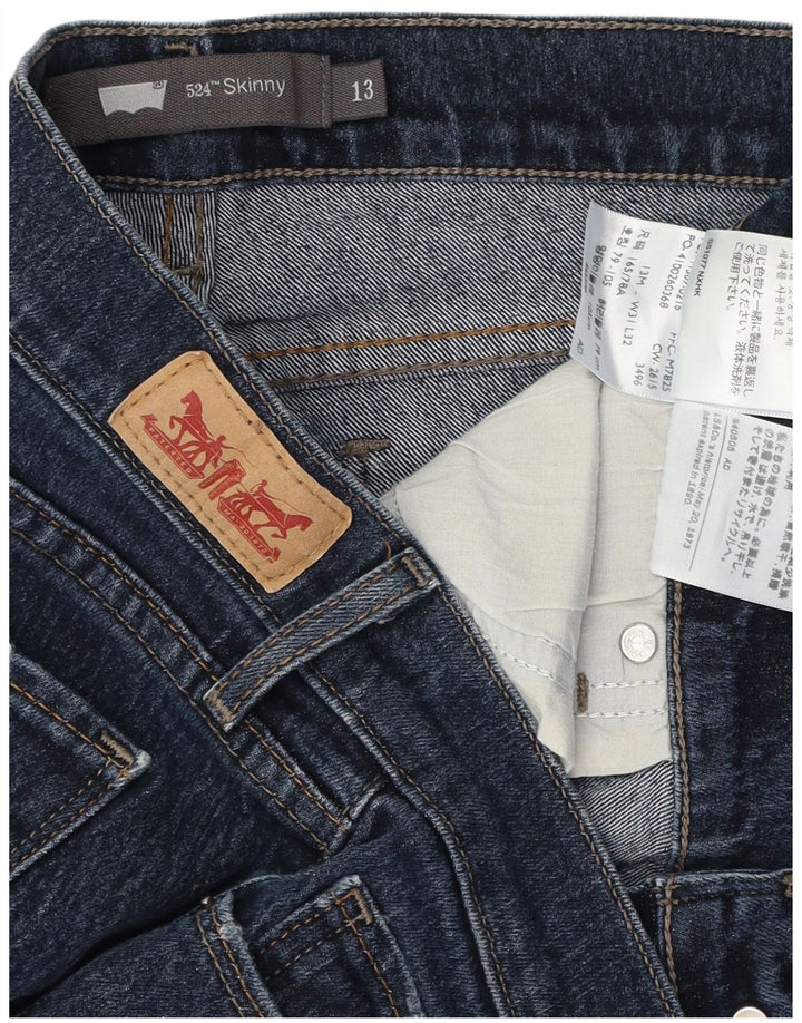 Женские джинсы скинни LEVI'S 524 US 13, большие W31 L32, темно-синие, хлопок