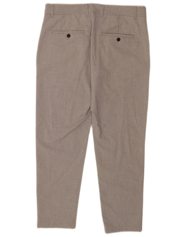 Мужские брюки-чиносы Zara Slim Fit EU 44, большие W34 L27, серые с узором «гусиные лапки»