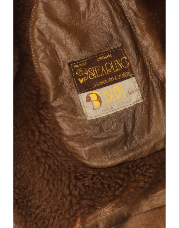 Мужское пальто из овчины Dibi UK 38, средняя коричневая овчина