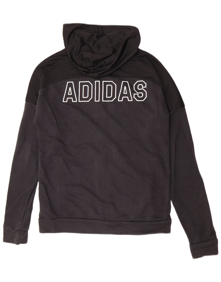 Мужской свитер с капюшоном на молнии Adidas среднего размера, черный, хлопок