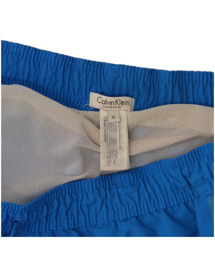 Мужские шорты для плавания с рисунком Calvin Klein XL, синие, полиэстер