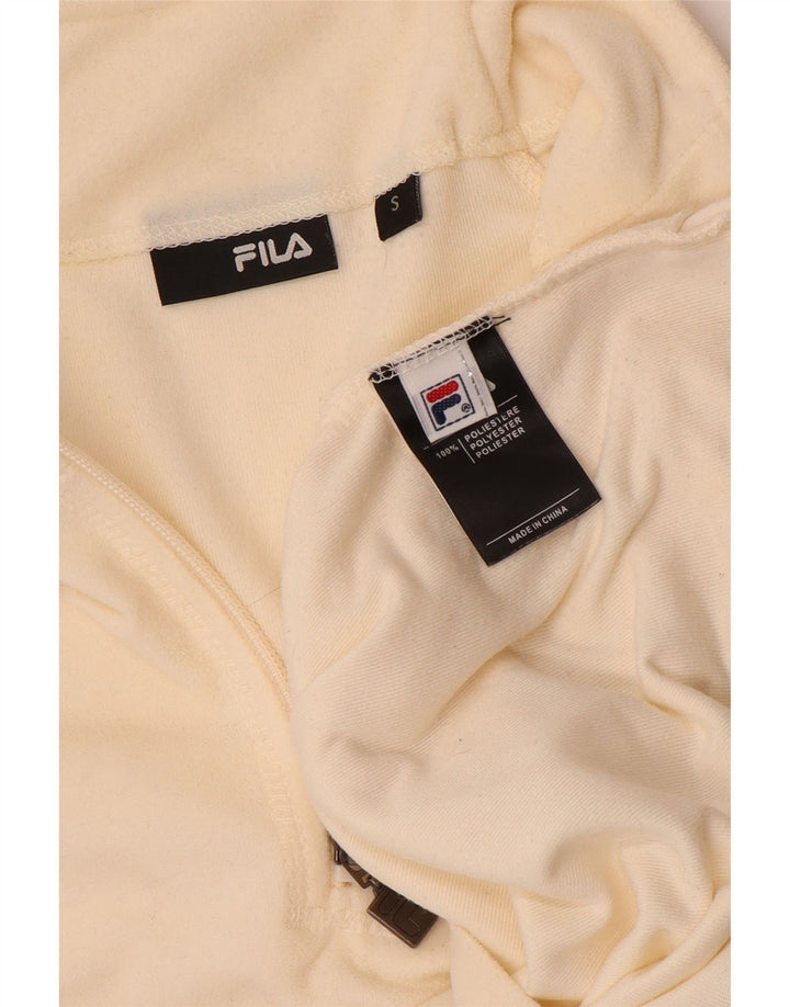 Женский флисовый джемпер Fila с воротником на молнии, UK 10, маленький, белый, полиэстер