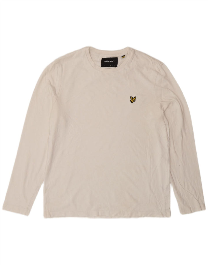 Мужской топ Lyle & Scott с длинным рукавом, большой белый хлопок