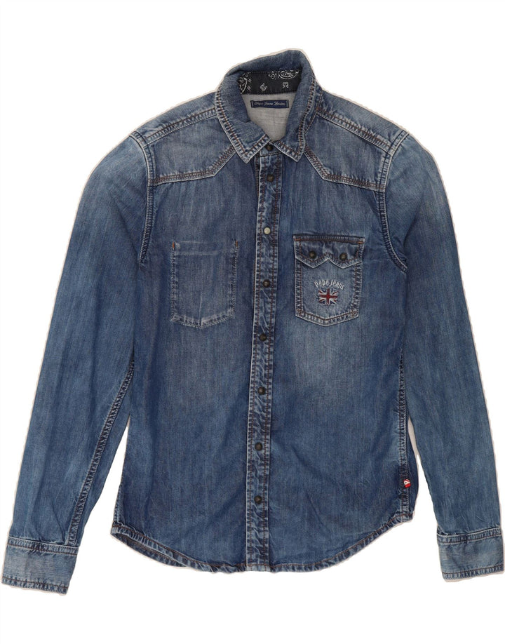 PEPE JEANS Boys Denim Shirt 13-14 Years Blue Cotton Vintage PEPE Jeans and Second-Hand PEPE Jeans from Messina Hembry 