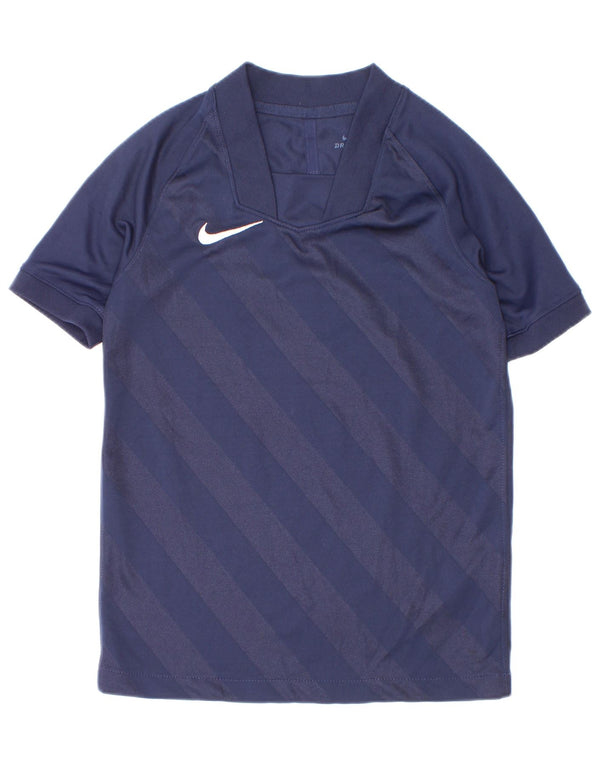 Футболка Nike Dri Fit для мальчиков, топ 6–7 лет, XS, темно-синий в полоску, полиэстер