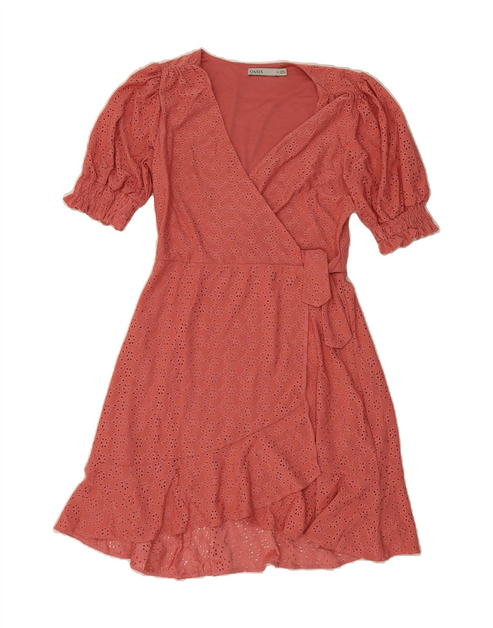 OASIS Womens Wrap Dress UK 10 Small Pink Polyester Vintage Oasis and Second-Hand Oasis from Messina Hembry 