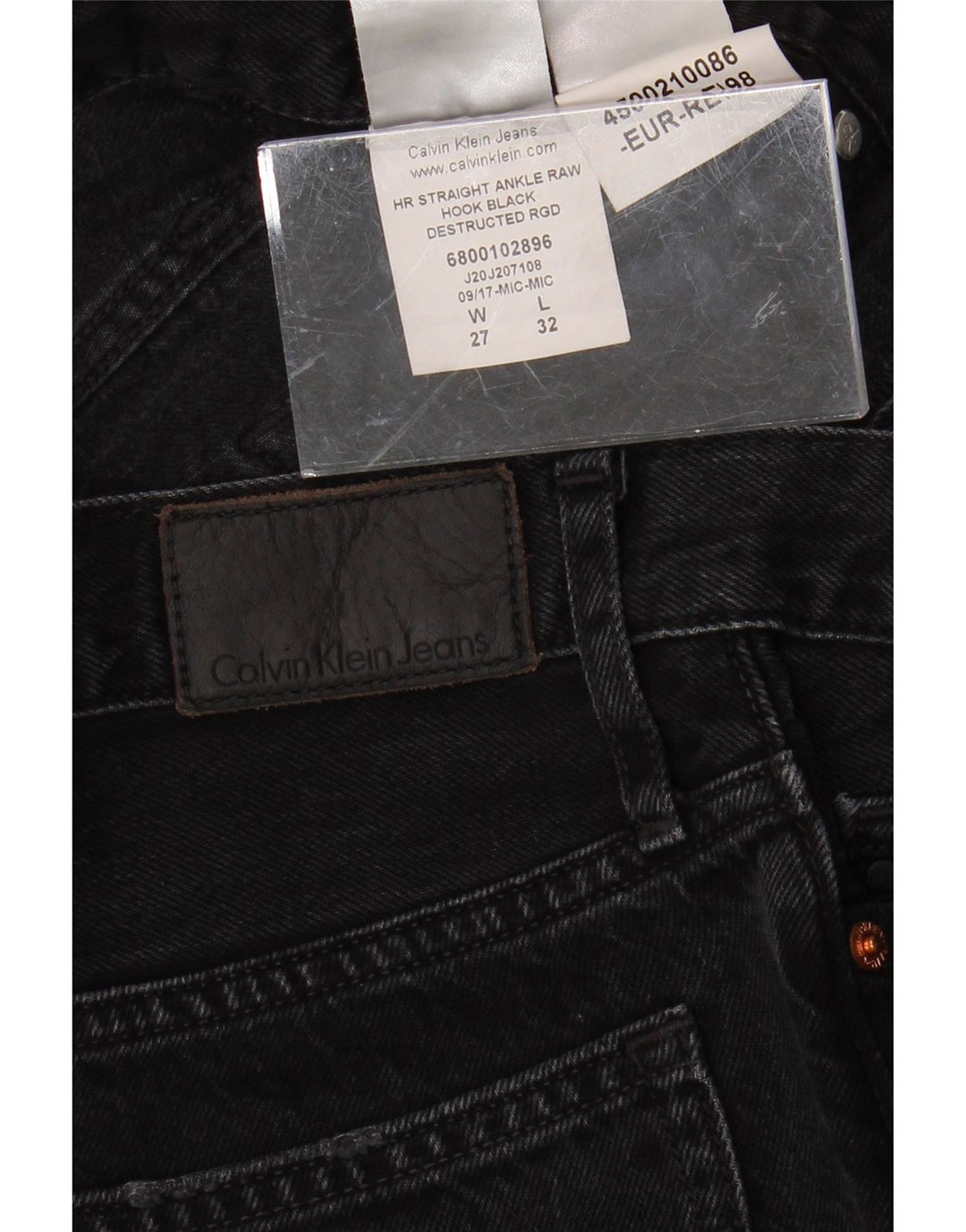 CALVIN KLEIN Womens Distressed Straight Jeans W27 L27 Grey Cotton Vintage Calvin Klein and Second-Hand Calvin Klein from Messina Hembry 