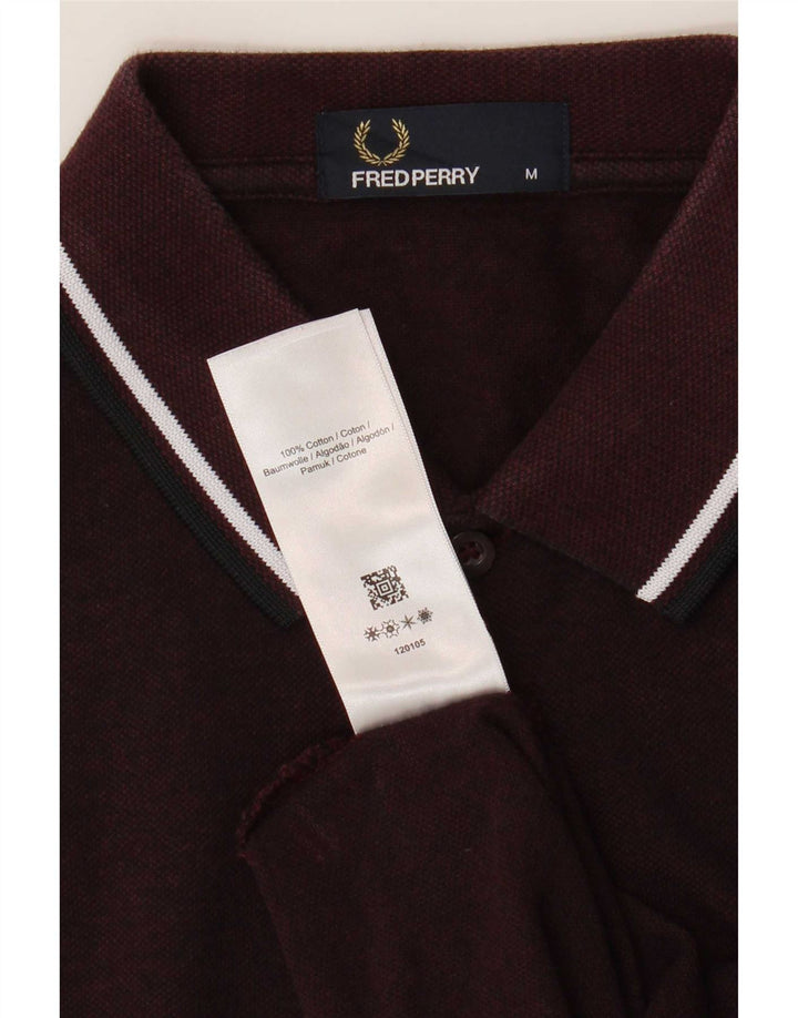 Мужская рубашка-поло Fred Perry, темно-бордовый хлопок, средний размер