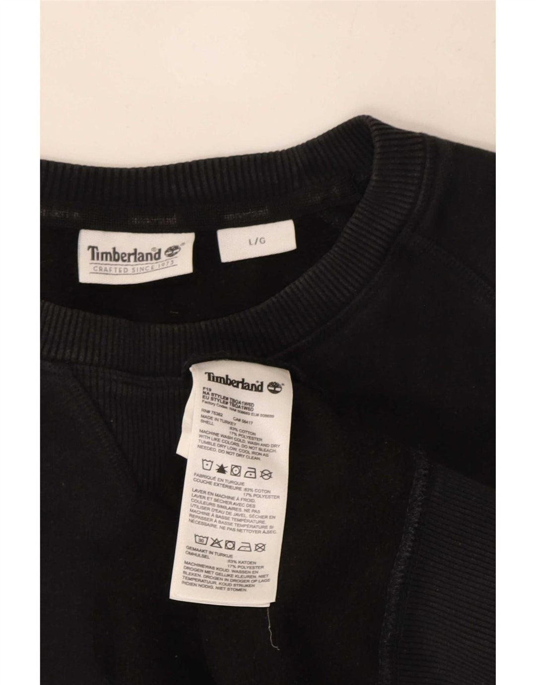 Мужской свитшот Timberland, большой черный хлопковый джемпер