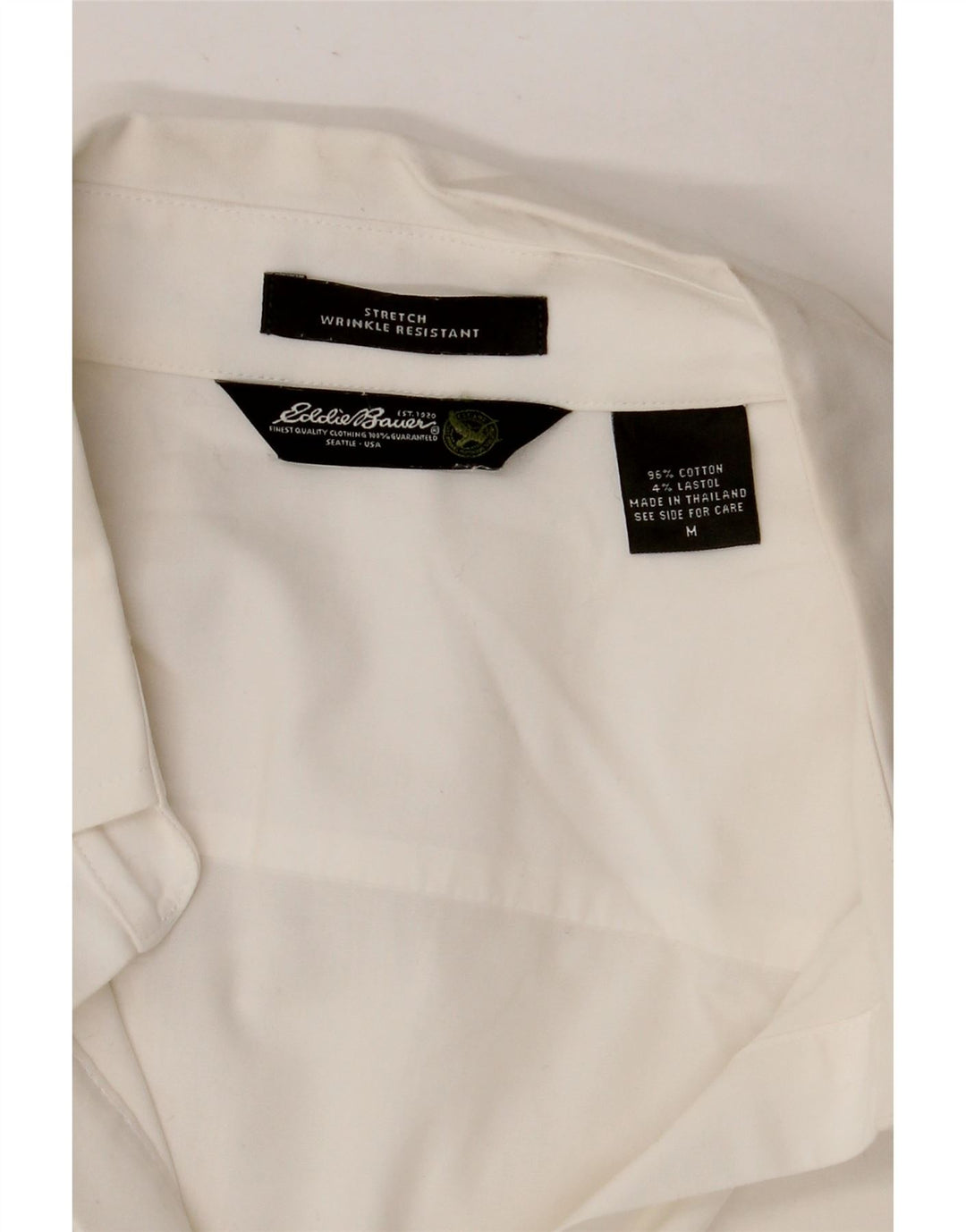 Женская пуловерная рубашка Eddie Bauer с рукавом 3/4, Великобритания 14, средний белый хлопок