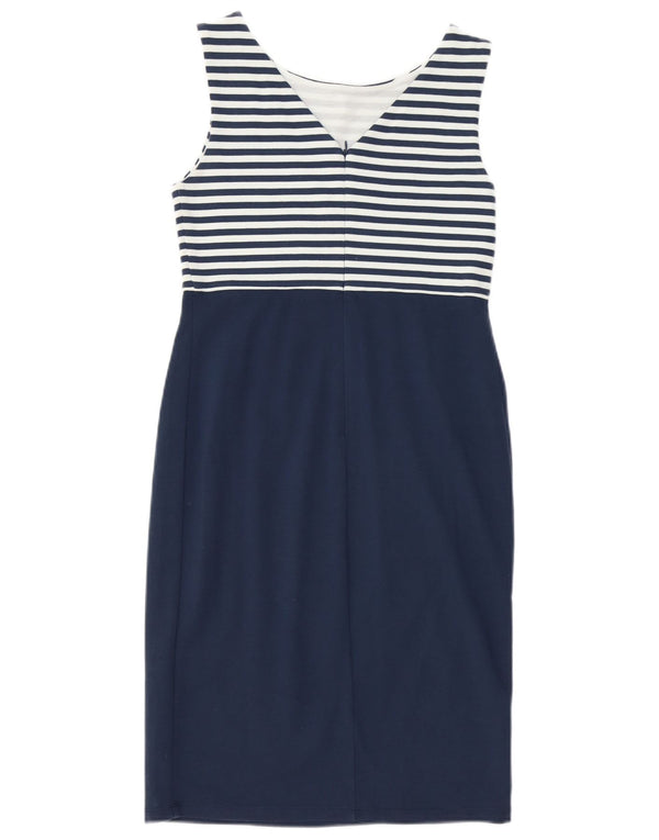Max Mara Womens Weekend Sleeveless Bodycon Dress UK 6 XS Navy Blue Striped