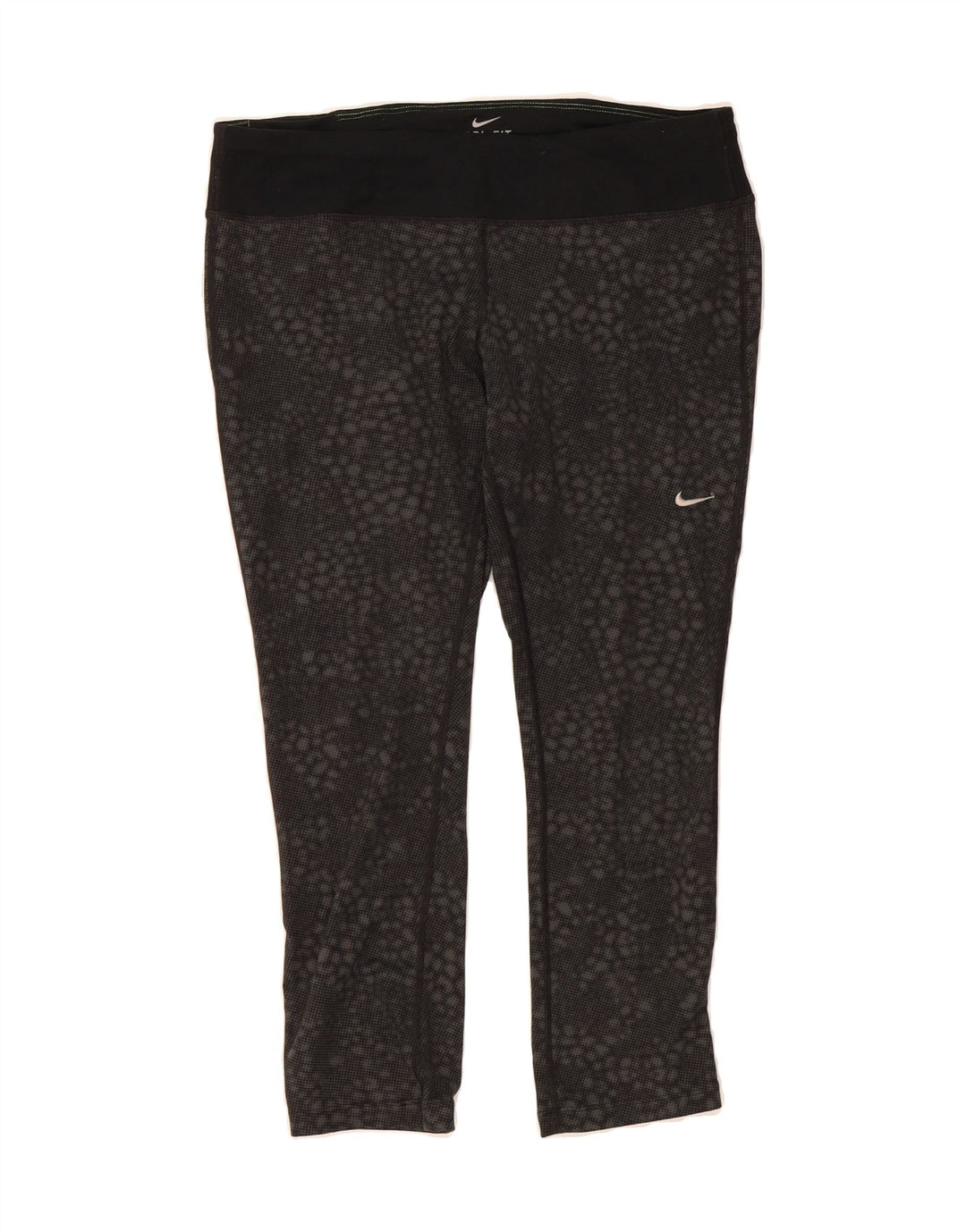NIKE Womens Dri Fit Leggings UK 16 Large Grey Spotted Polyester Vintage Nike and Second-Hand Nike from Messina Hembry 