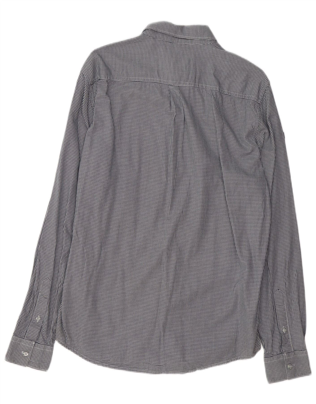 SUPERDRY Мужская рубашка стандартного кроя, большая темно-синяя хлопковая рубашка с узором «гусиные лапки»