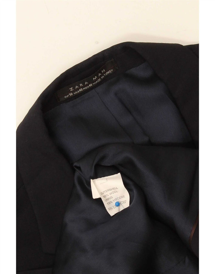 Мужской пиджак Zara на 2 пуговицах, размер 50, средний, черный, шерстяной