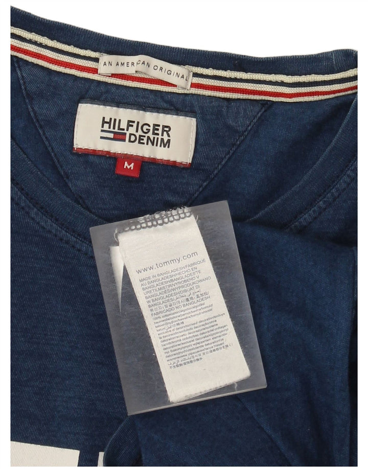 Tommy Hilfiger Мужская футболка с рисунком Топ среднего размера, темно-синий, хлопок