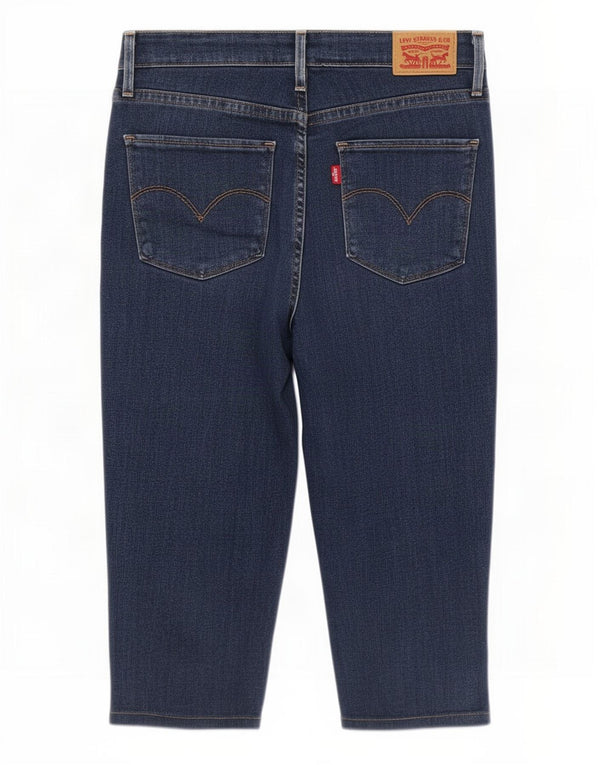 Женские капри скинни Levi's 721 с высокой посадкой W28 L17 Темно-синие хлопковые