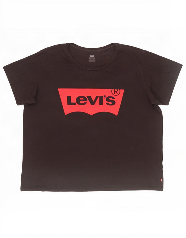 Женская футболка оверсайз с рисунком Levi's Top UK 22 3XL, черная