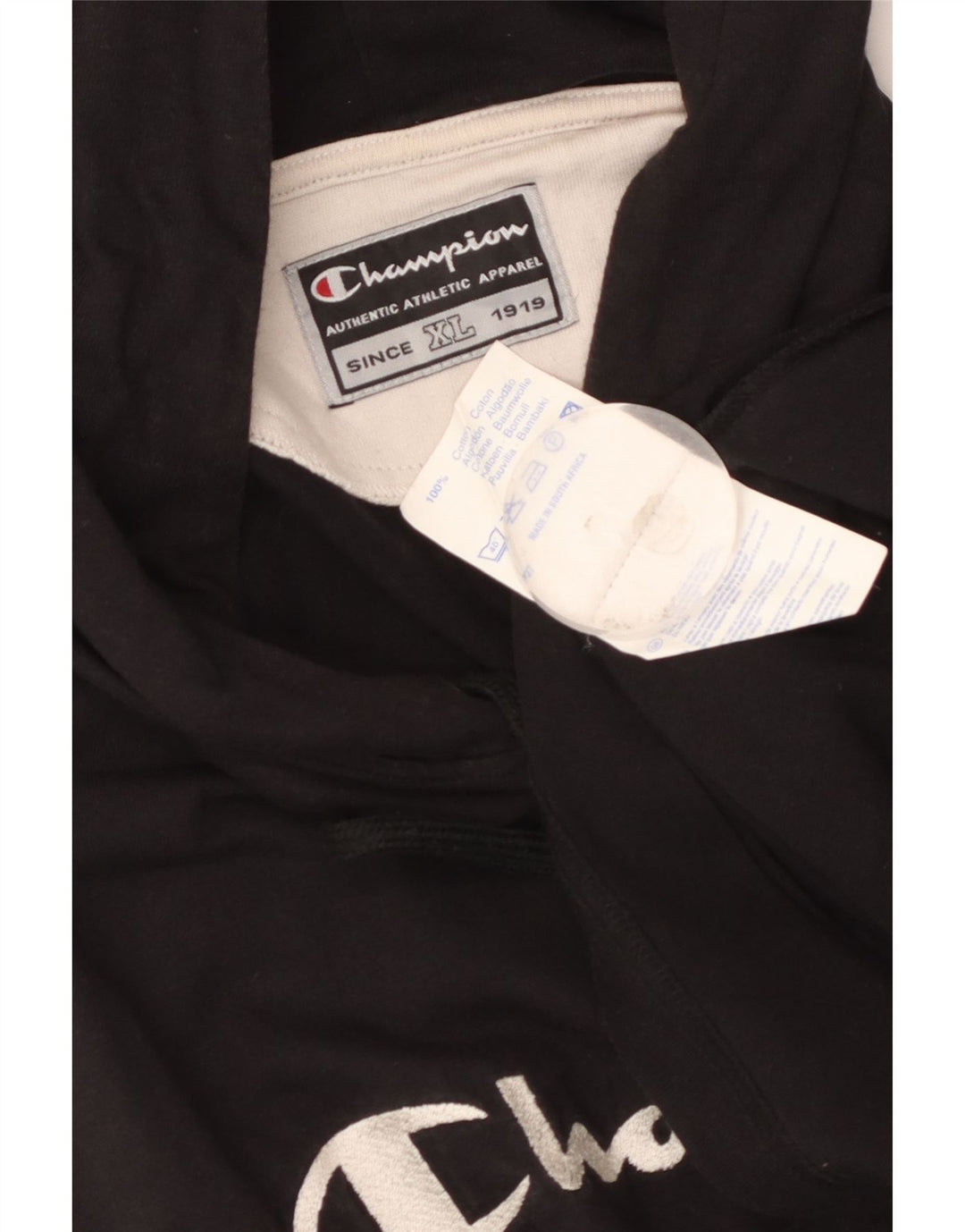 Мужской жилет Champion с капюшоном и графическим рисунком XL, черный хлопок