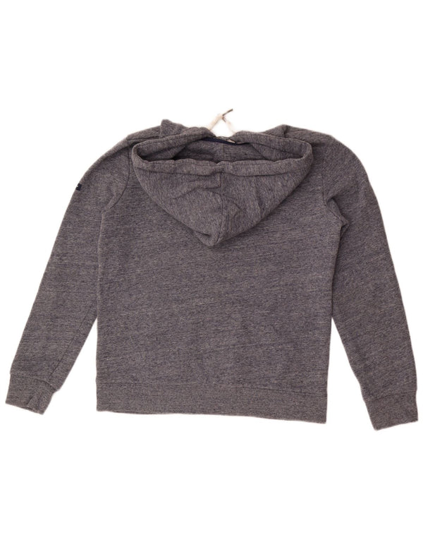 Женский джемпер с капюшоном Superdry UK 10, маленький серый хлопок с крапинками