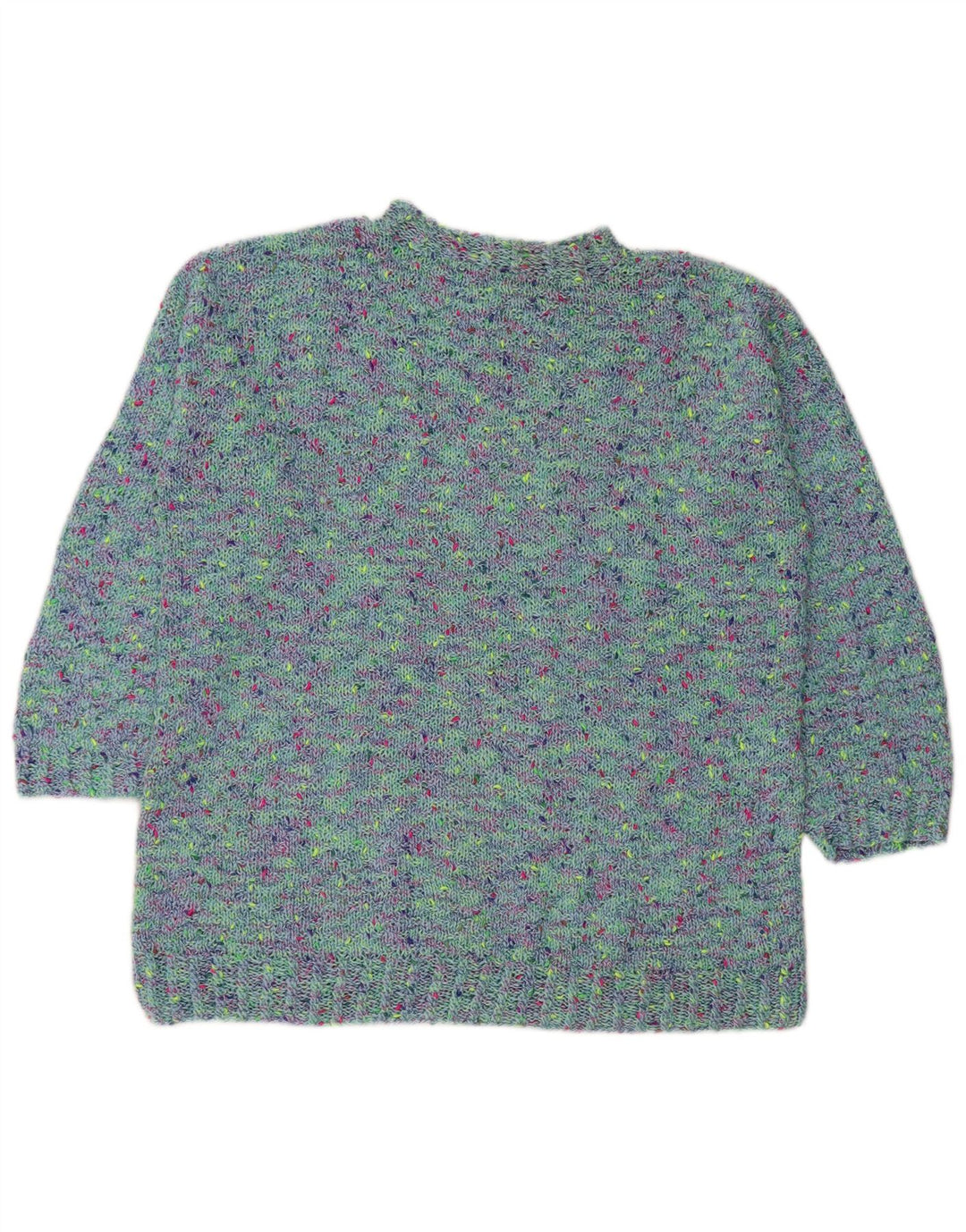 ВИНТАЖНЫЙ женский джемпер с высоким воротником, Великобритания, 18 XL, синий в крапинку